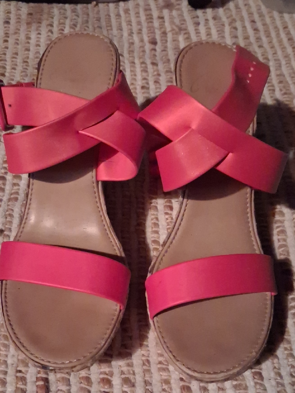 Women’s Red Strappy Slide Sandals